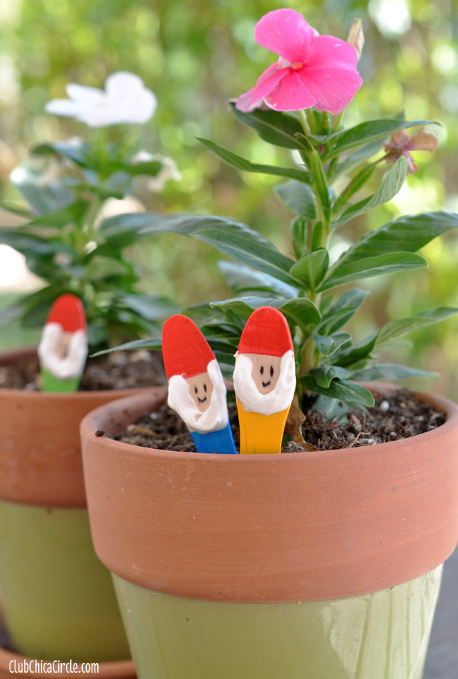 garden gnomes with grass hair craft for kids