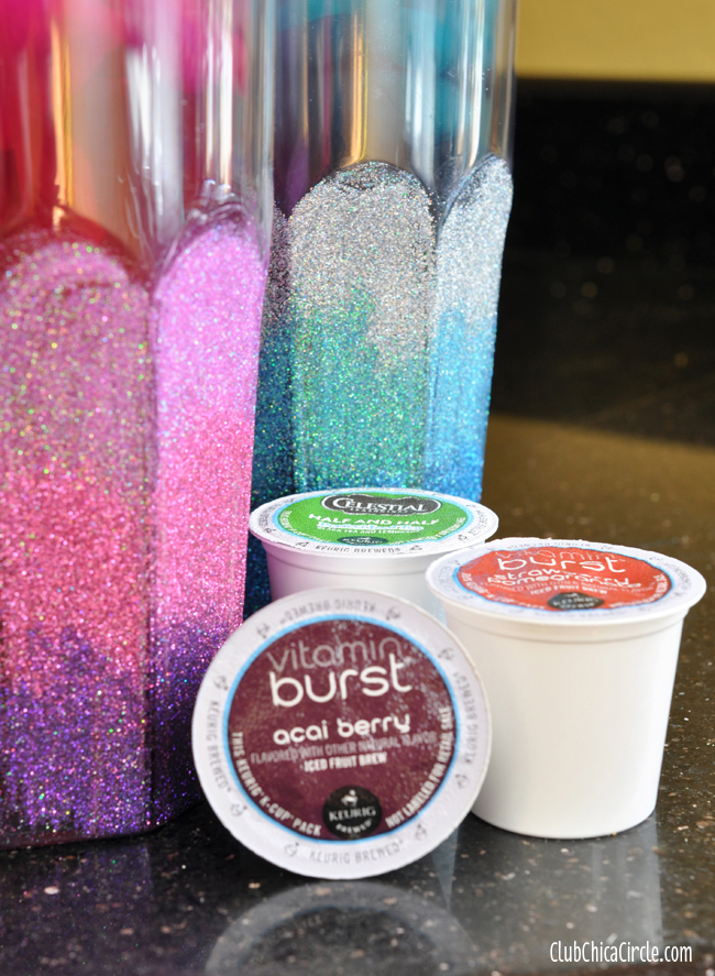 vitamin burst glitter tumblers with #BrewOverIce K-cups