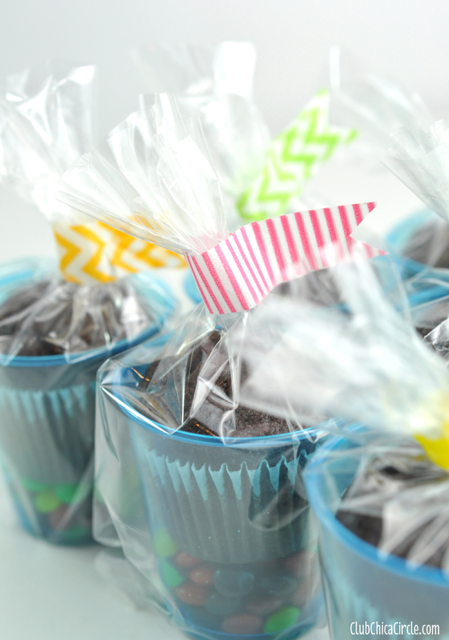 washi tape flags for brownie cup treats