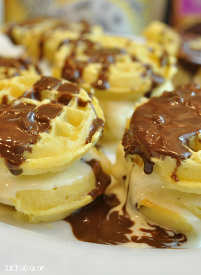 Frozen Waffle Ice Cream Sandwiches for dinner party copy