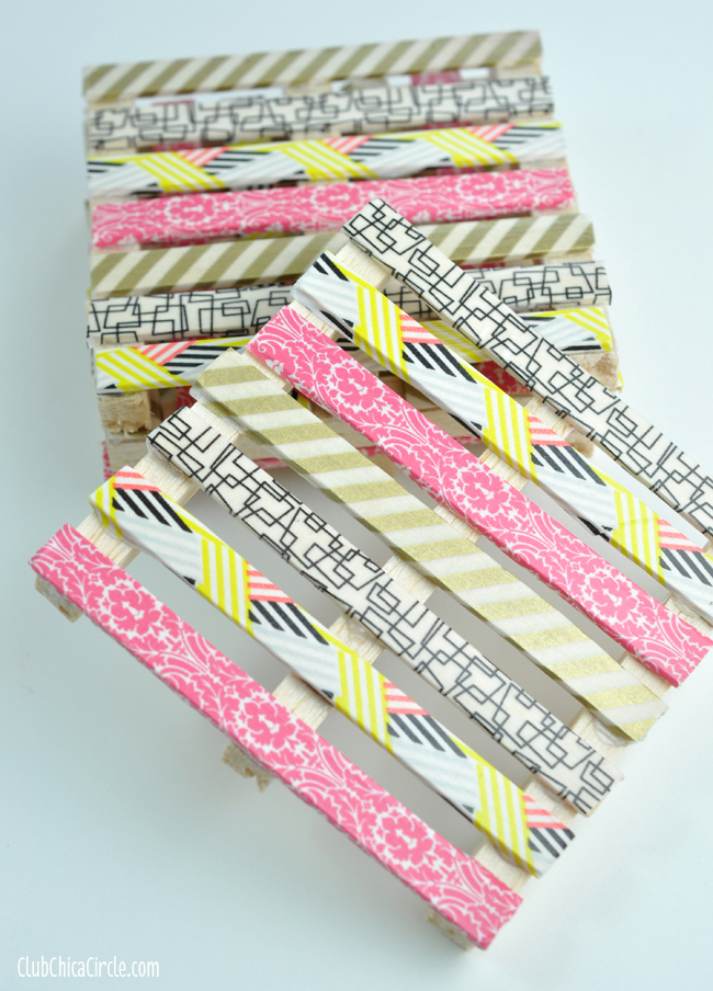 Washi Tape Mini Pallet Coasters DIY  Club Chica Circle - where crafty is  contagious