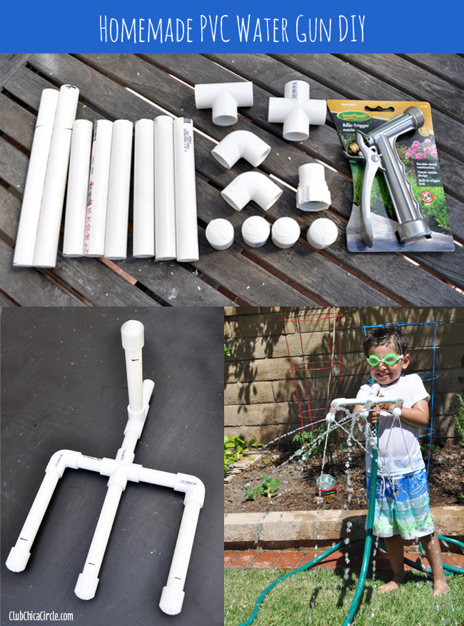 homemade PVC water gun DIY craft for kids