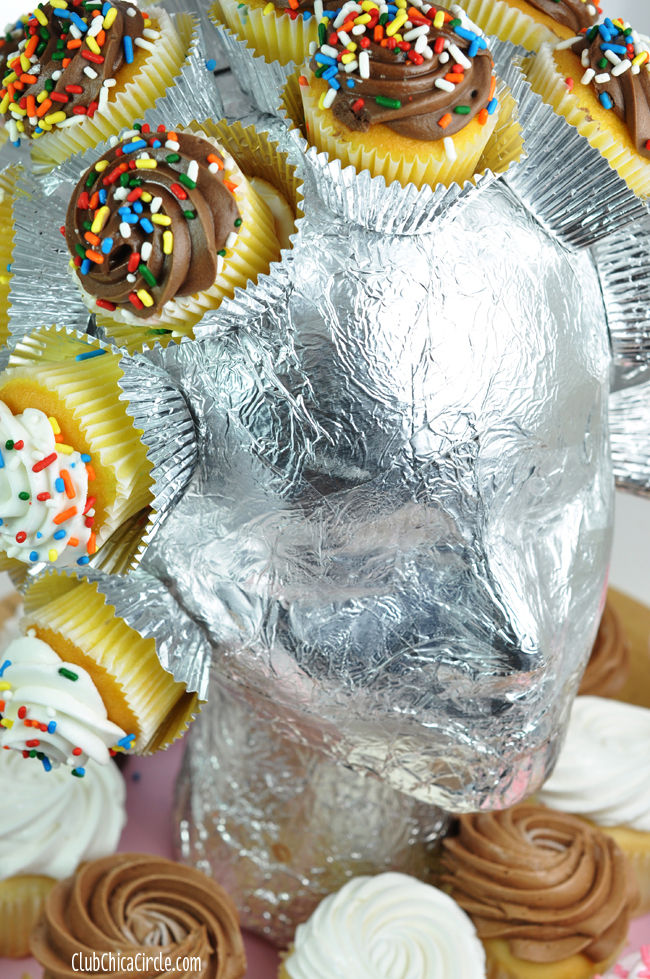 One-of-a-Kind Foam Head Cupcake Centerpiece