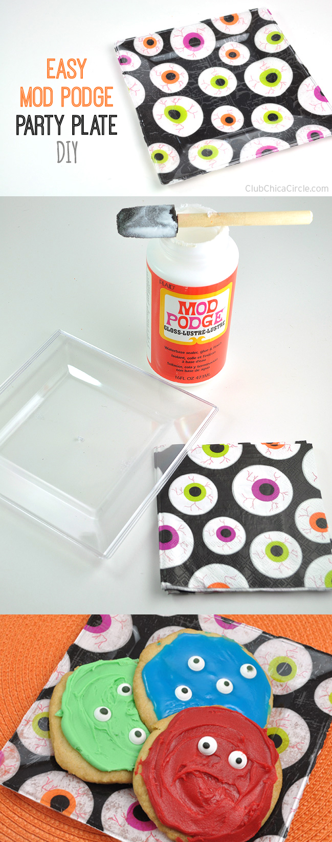 Easy Mod Podge Party Plates DIY  Club Chica Circle - where crafty is  contagious