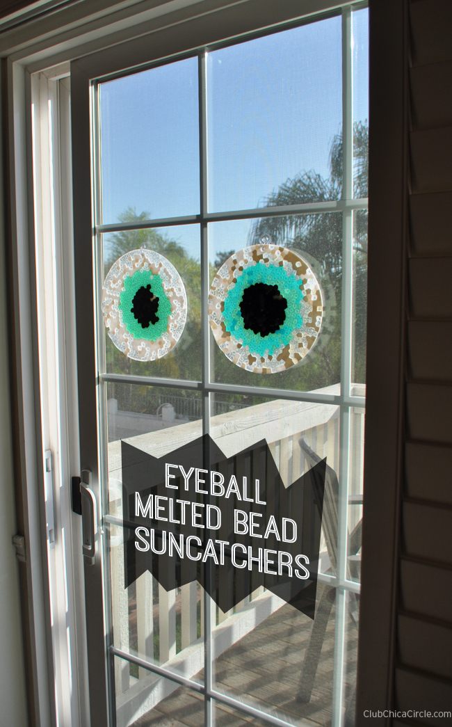 Eyeball melted bead suncatchers tutorial