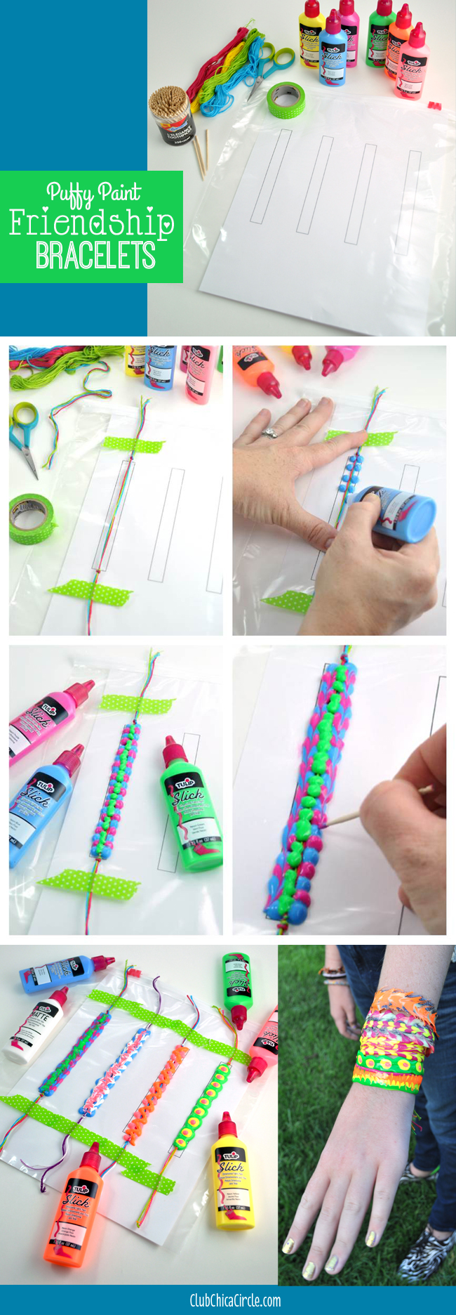 Puffy Paint Friendship Bracelets  Club Chica Circle - where crafty is  contagious