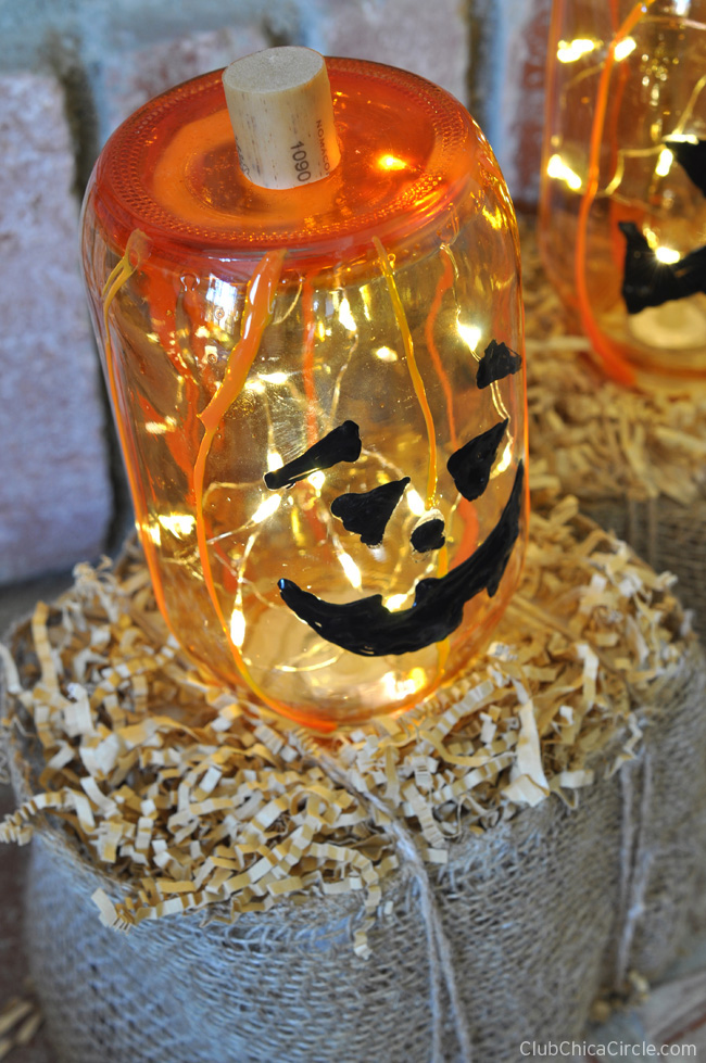 Mason Jar Pumpkin Luminaries DIY