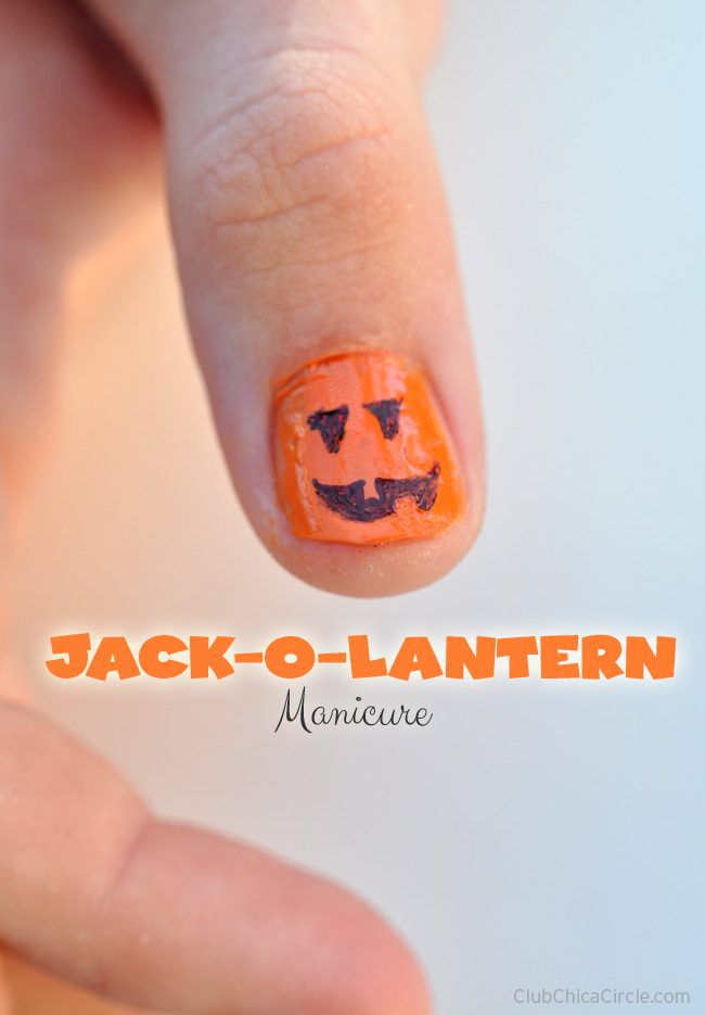 Pumpkin Jack o lantern Manicure DIY