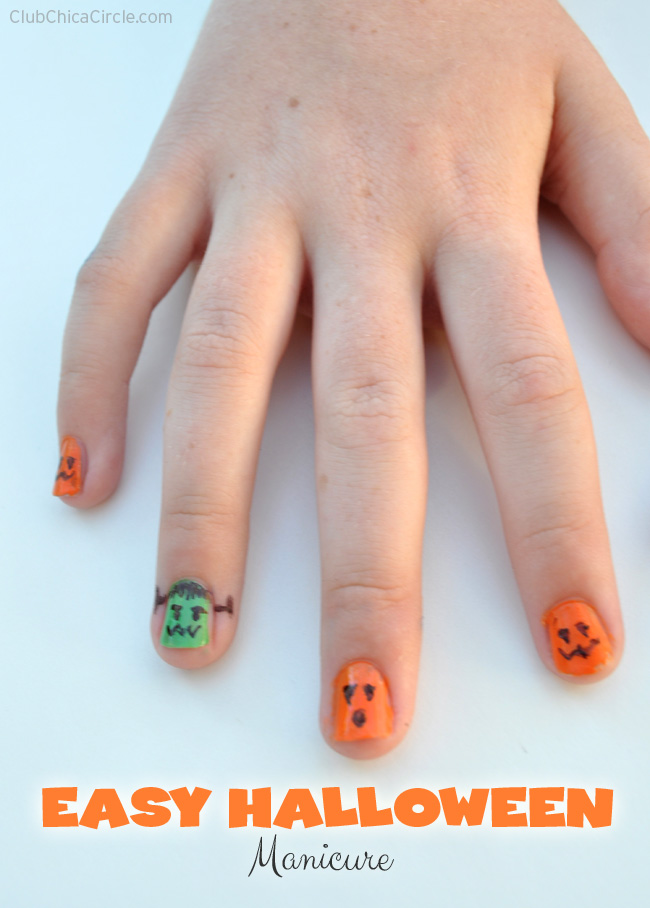 Quick and Easy Sharpie Halloween Manicure for tweens