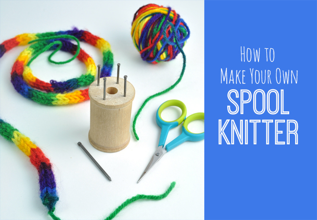 Spool knitting easy DIY for tweens with wood spool and nails