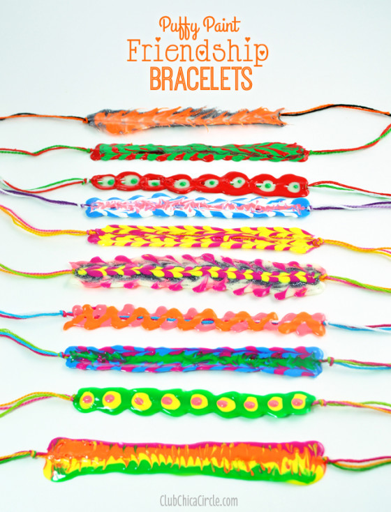 Puffy Paint Friendship Bracelets | Club Chica Circle - where crafty is ...