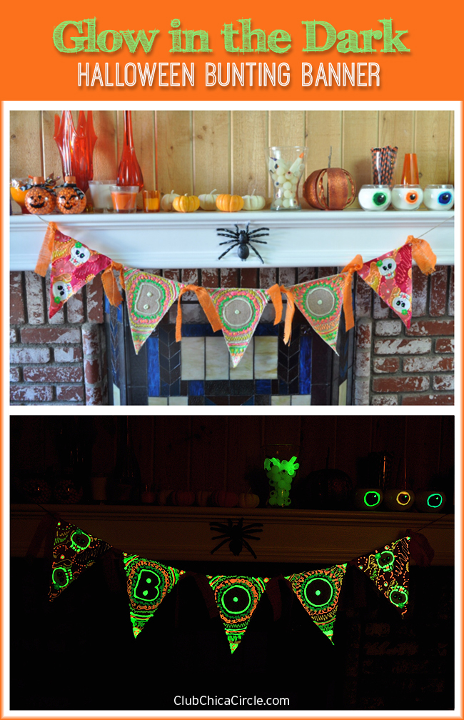 Glow in the Dark Halloween Bunting Banner  Club Chica Circle - where  crafty is contagious