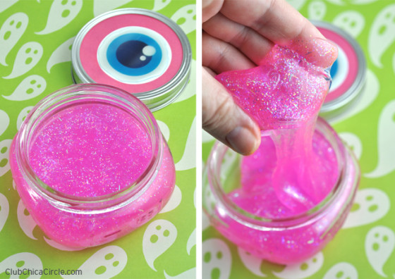 Eyeball Mason Jars with Homemade Glittery Slime | Club Chica Circle ...