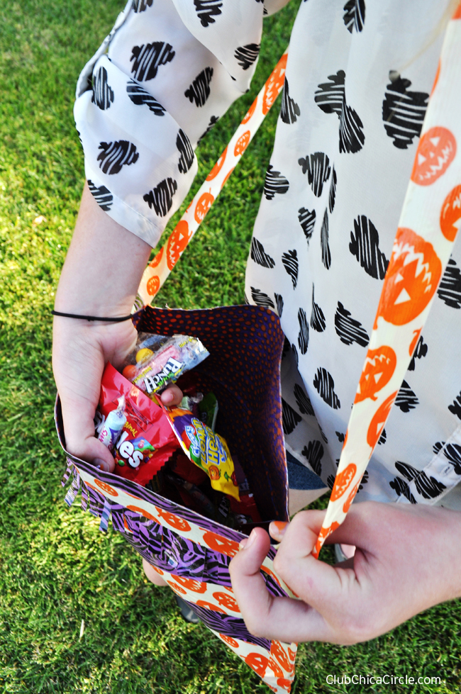 Quick and simple homemade fashionable trick or treat bag with duck tape fiskars scissors