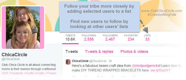 Following your tribe via Twitter lists - #CreativeBlogTalk