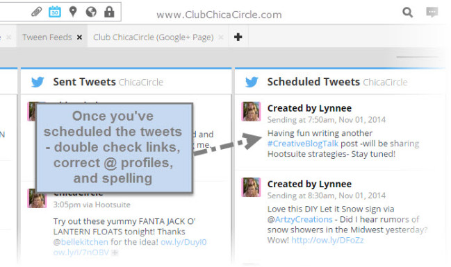 Hootsuite Scheduling - #CreativeBlogTalk