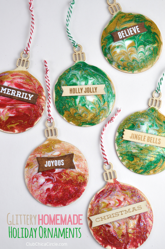 Glittery Homemade Holiday Ornaments Craft