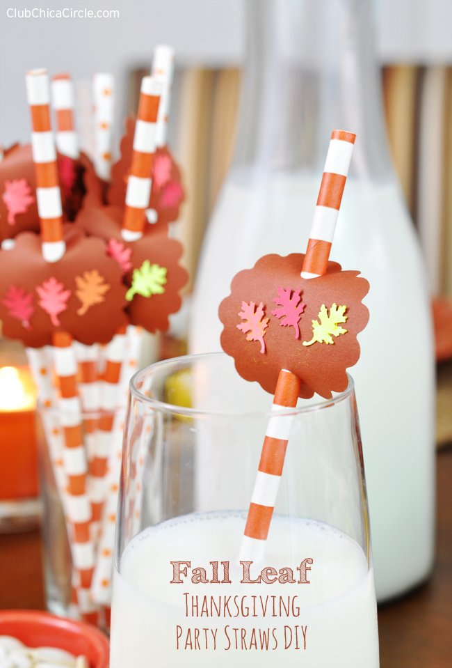 Fall Leaf Thanksgiving Party Straws DIY