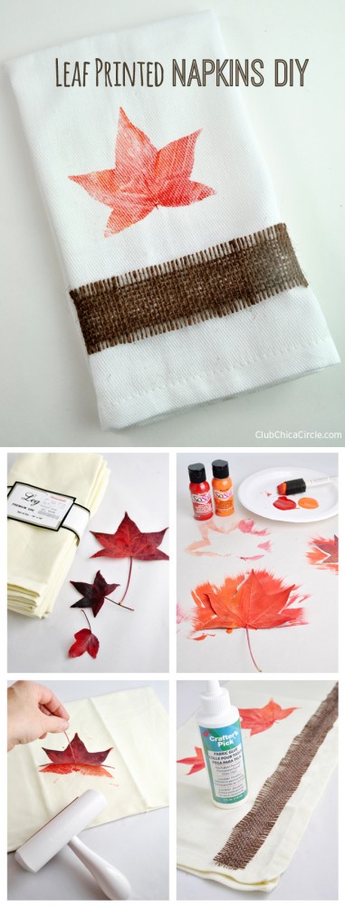 Leaf Printed Napkins DIY | Club Chica Circle - where crafty is contagious