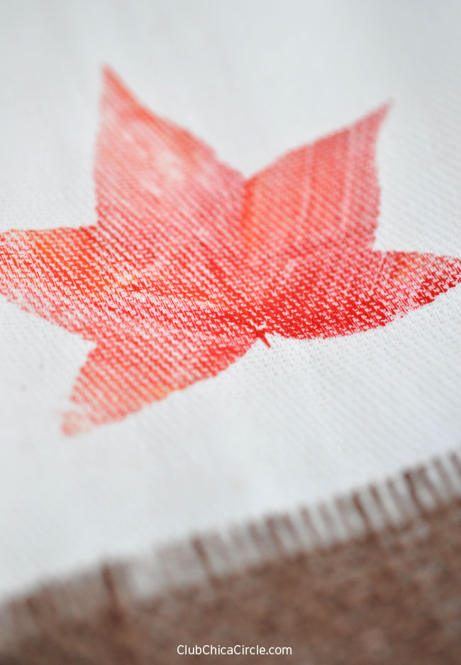 Leaf Printing on Fabric Fall Craft Idea
