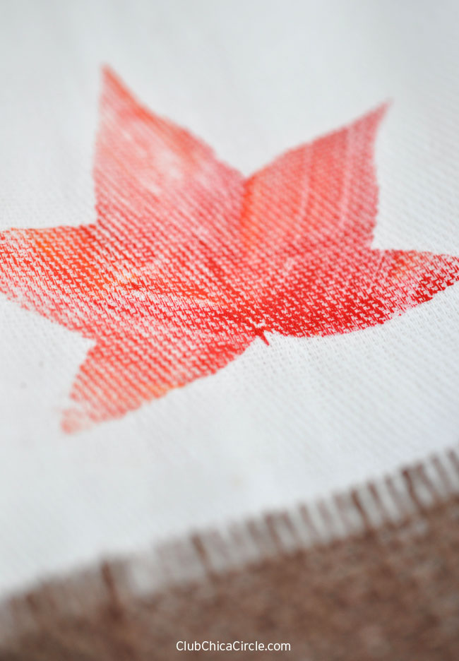 Fall Leaf Stamped Cloth Napkins 