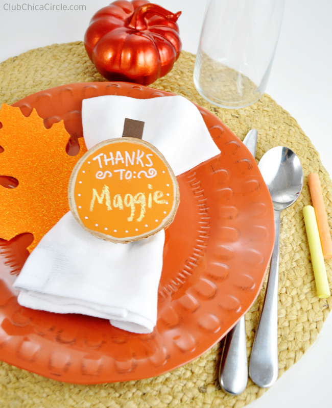 Set your Thanksgiving table in style with wood pumpkin napkin rings