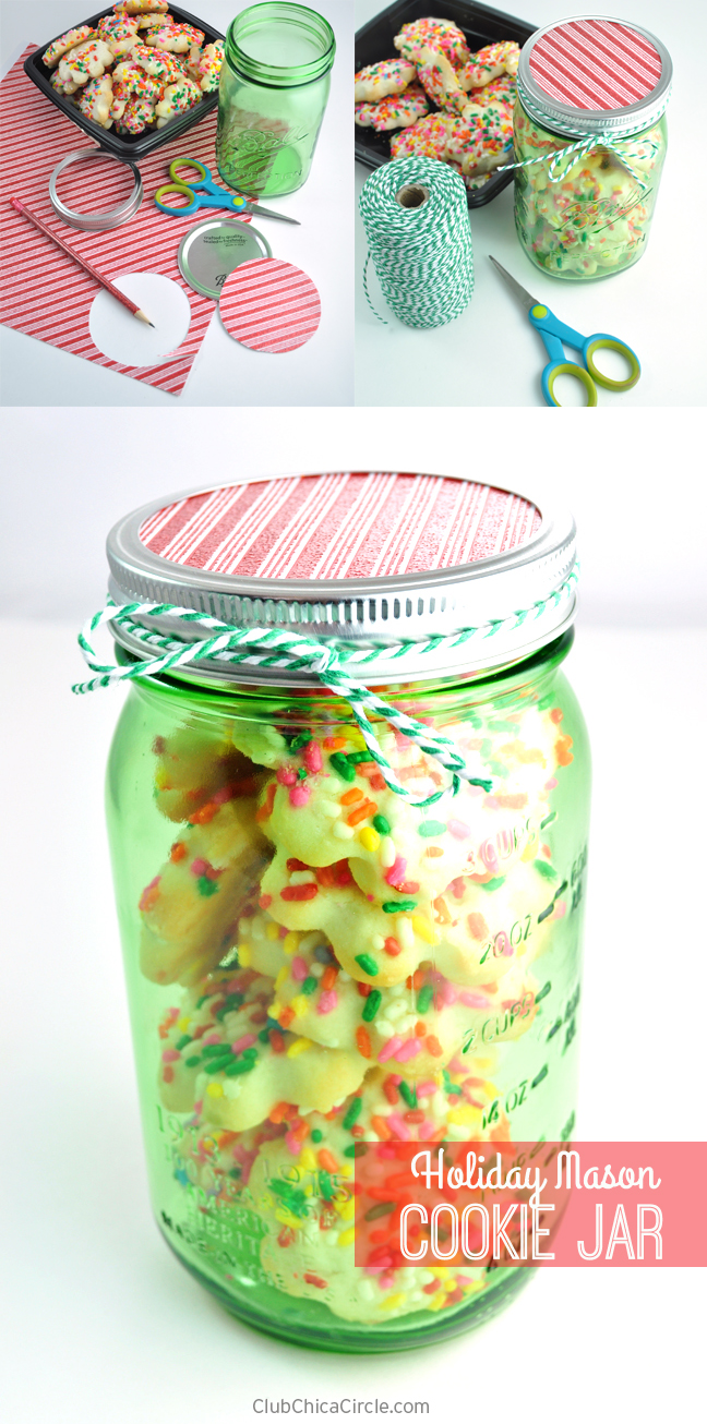 Easy Holiday Mason Cookie Jar Gift Idea