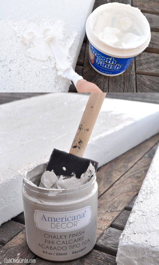 Faux Stone Crayon Wall Foam Art tutorial with smooth finish and chalky finish paint