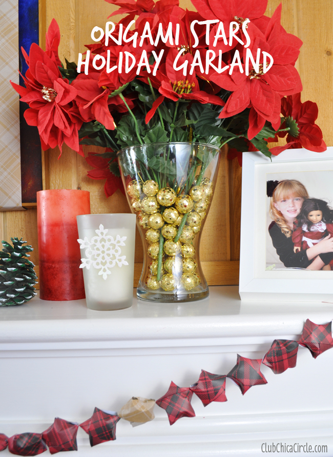 Homemade holiday garland for mantel decor