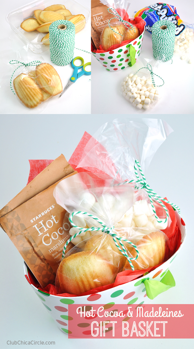 Hot Cocoa and Madeleines Easy Gift Basket Idea
