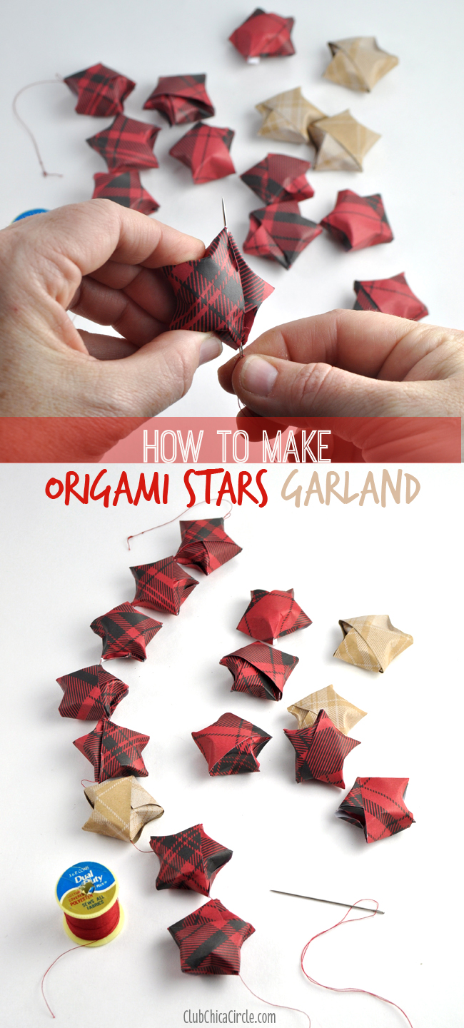 Origami Stars Holiday Garland DIY  Club Chica Circle - where crafty is  contagious