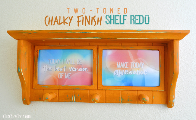 Americana Decor Chalky Finish Two-Toned Shelf REDO