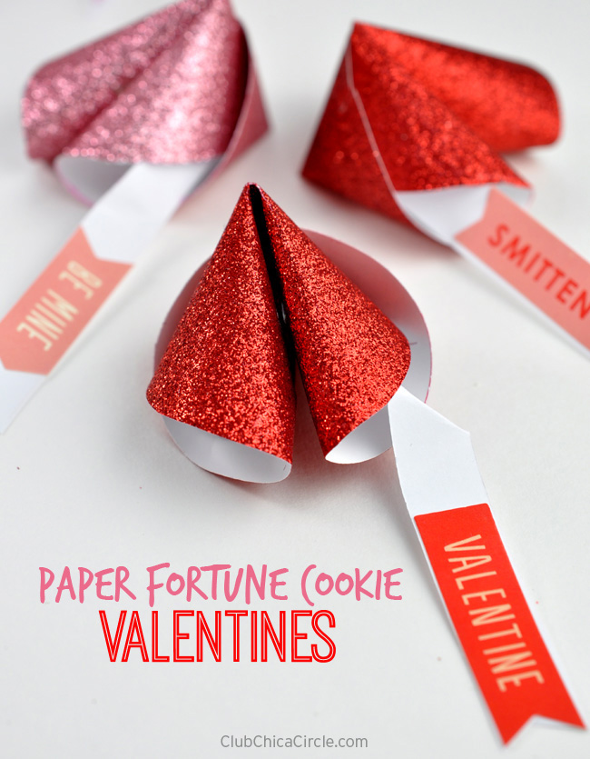 Paper Fortune Cookie Valentines with free printable