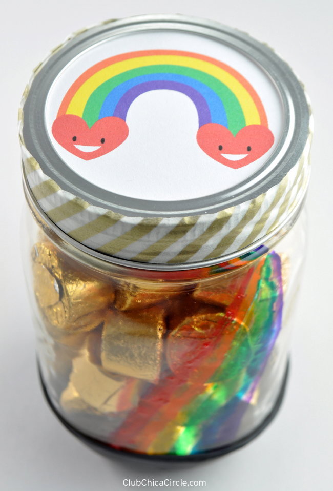 Rainbow Mason Jar for St. Patrick's Day