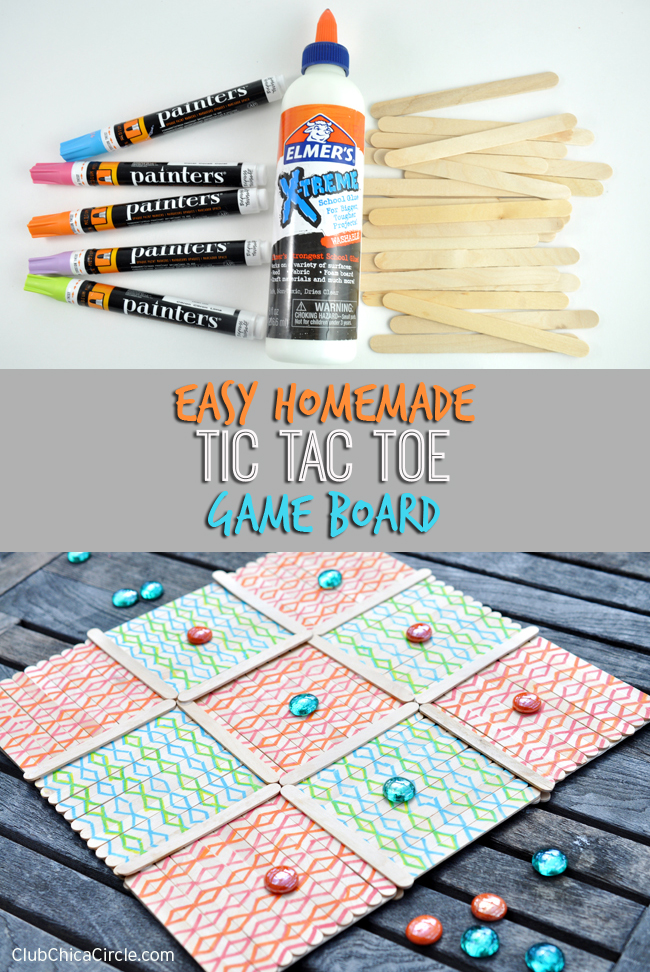 Easy Homemade TIC TAC TOE Game Board  Club Chica Circle - where crafty is  contagious