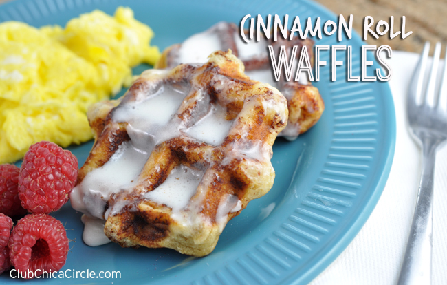 Easy 3-minute cinnamon roll waffles