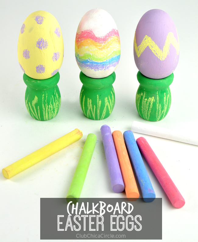 Easy Chalkboard Easter Eggs Craft Idea for Kids
