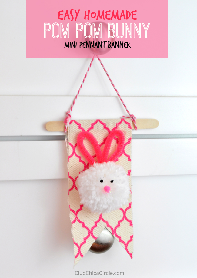 Homemade Pom Pom Bunny Mini Pennant Banner @clubchicacircle