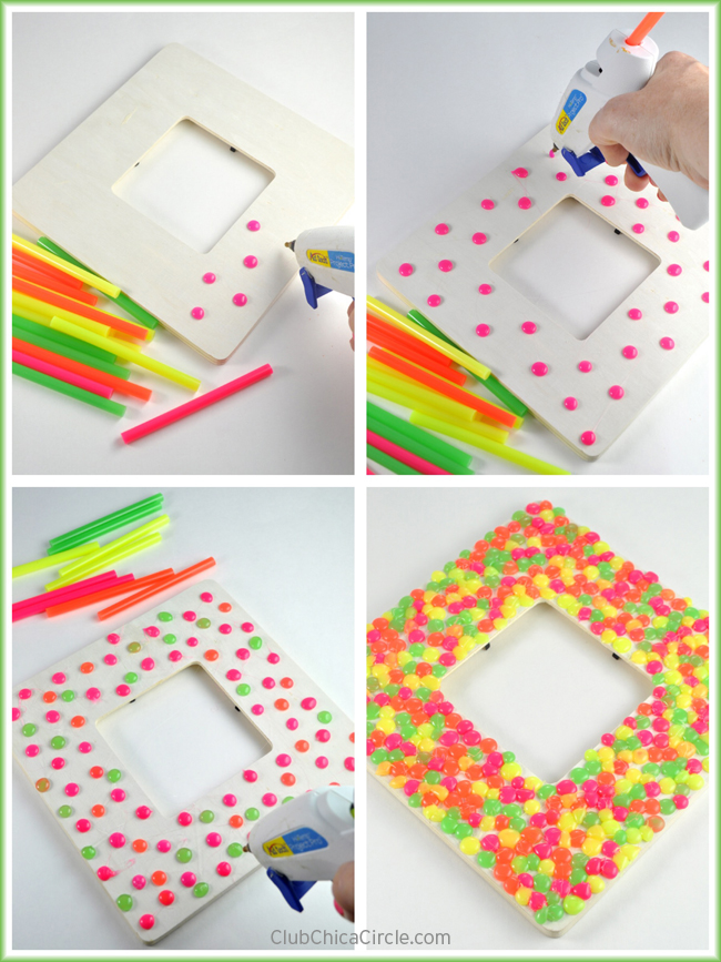 Neon Glue Gun Dot Frame  Club Chica Circle - where crafty is contagious