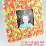 Neon Glue Gun Dot Picture Frame Craft Idea for Kids