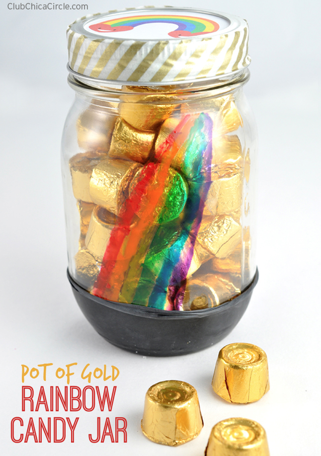 Pot of Gold Rainbow Candy Jar