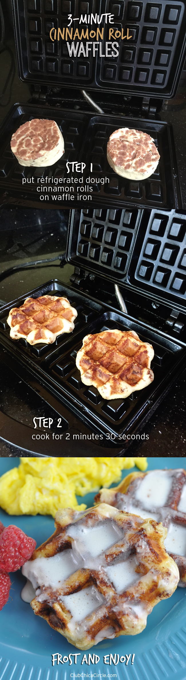 The easiest cinnamon roll waffle recipe ever