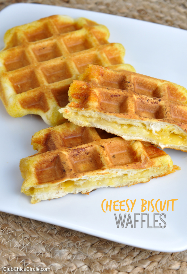 Cheesy Waffle Biscuit Waffle Iron Hack Idea