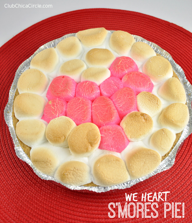 Heart designed s’mores pie for bridal shower