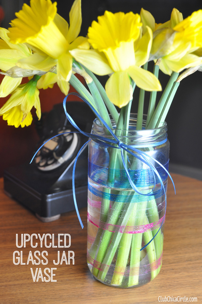Upcycled-Glitter-Glass-Painted-Jar-Vase-DIY