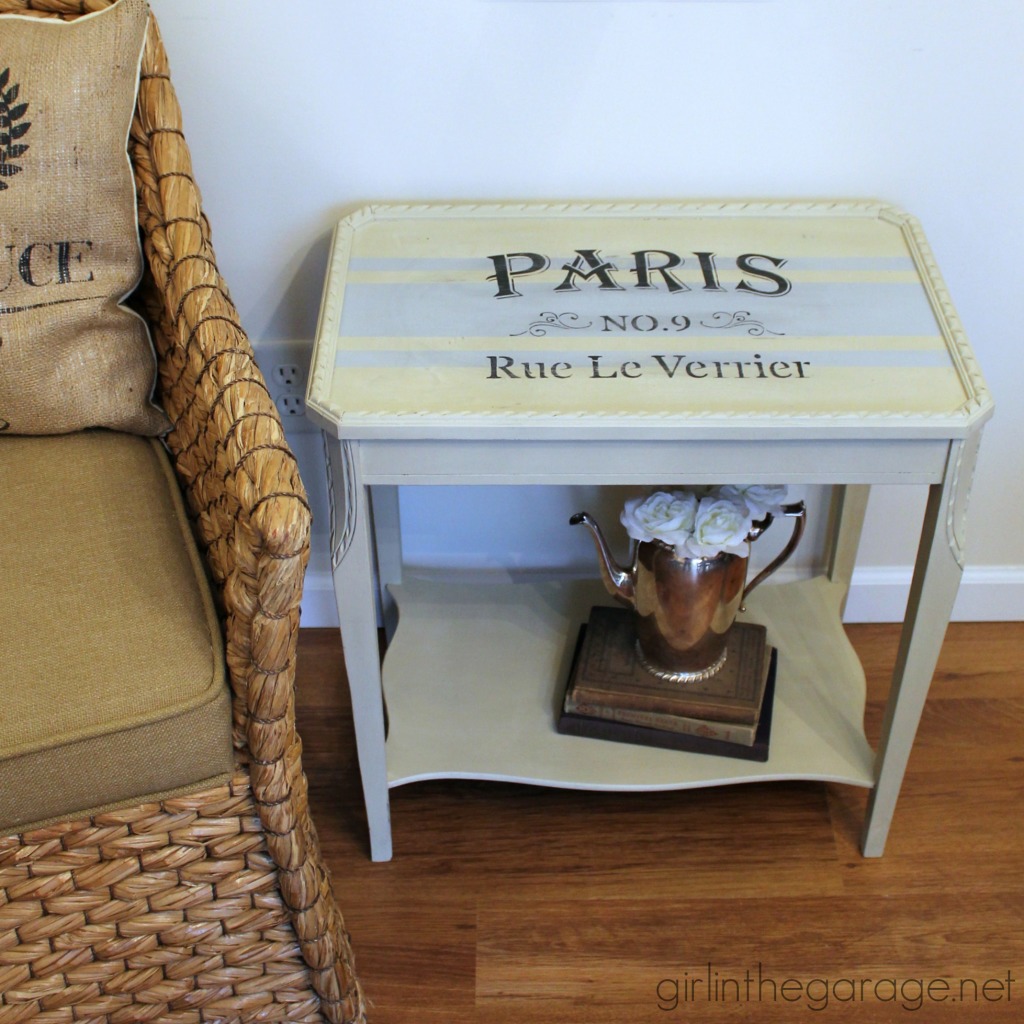 french grain sack table makeover