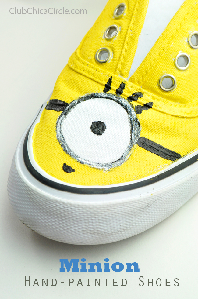 Minion inspired hand painted shoe design
