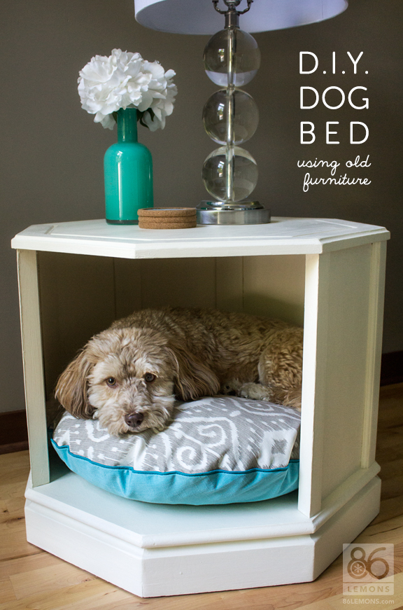 cabinet turned DIY dog bed