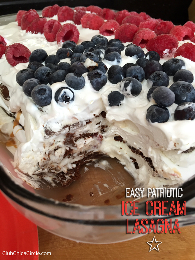 Easy Patriotic Ice Cream Lasagna