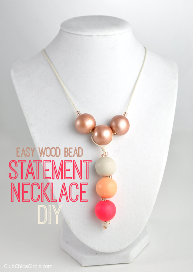 Easy Wood Bead Statement Necklace DIY